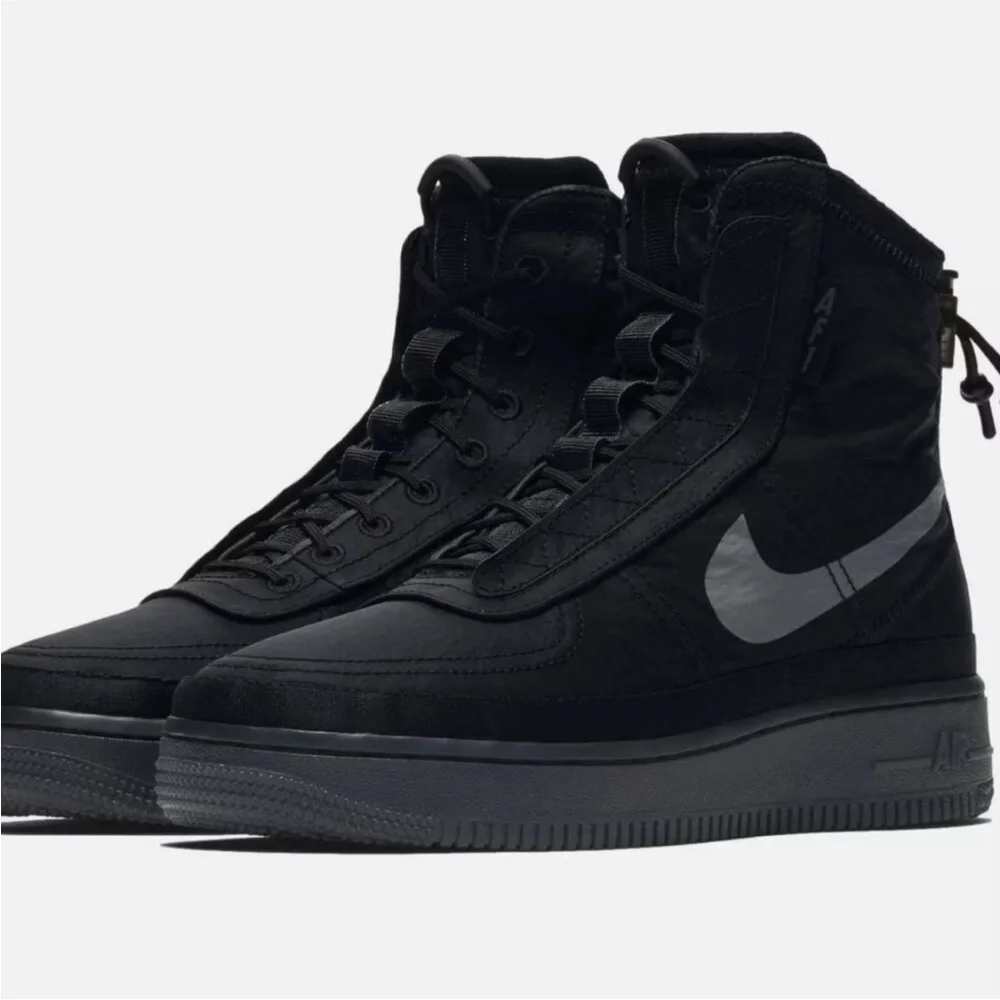 Nike Air Force 1 High Shell Sneakers in Black Graphite 7.5